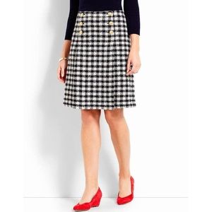 Talbots Houndstooth Button A-Line Skirt
